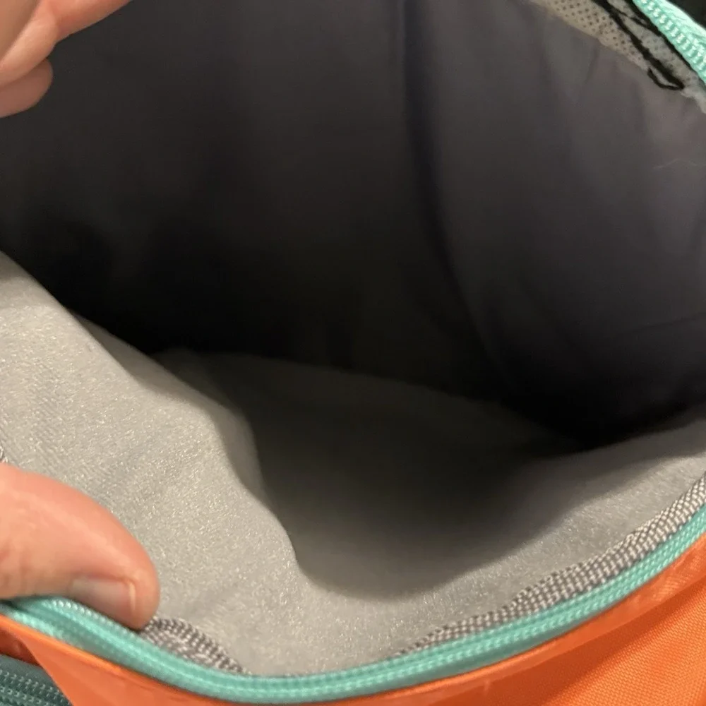 ES Backpack Coral Black Aqua School Travel Laptop Book Bag Multi Pocket‎